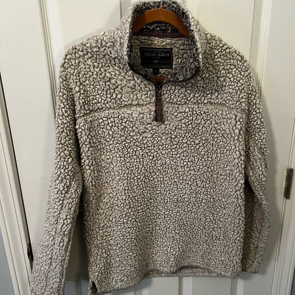 True Grit Frosty Tipped Pile 1/2 zip pullover size XS
